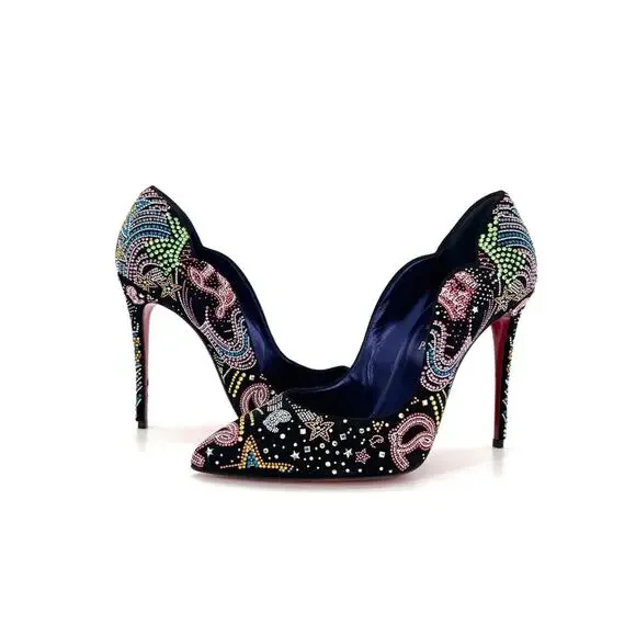 NEW Christian Louboutin Limited Edition Hot Chick Starlight Crystals Pumps 38 - Picture 3 of 10
